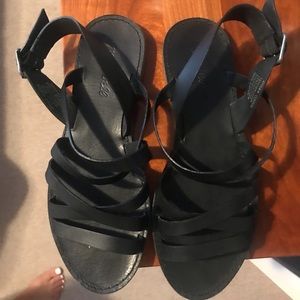 Madewell black leather sandals